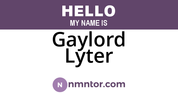 Gaylord Lyter