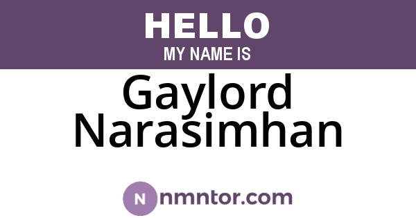 Gaylord Narasimhan