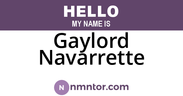 Gaylord Navarrette