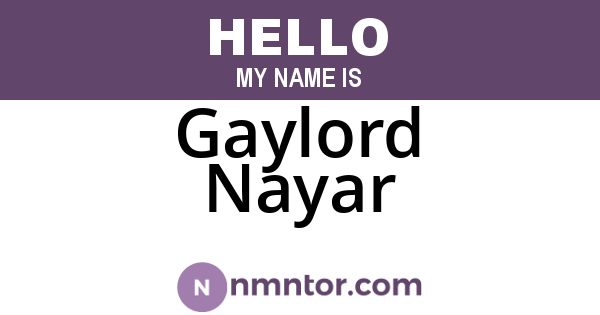 Gaylord Nayar