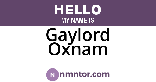 Gaylord Oxnam