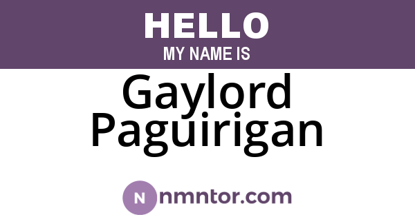 Gaylord Paguirigan
