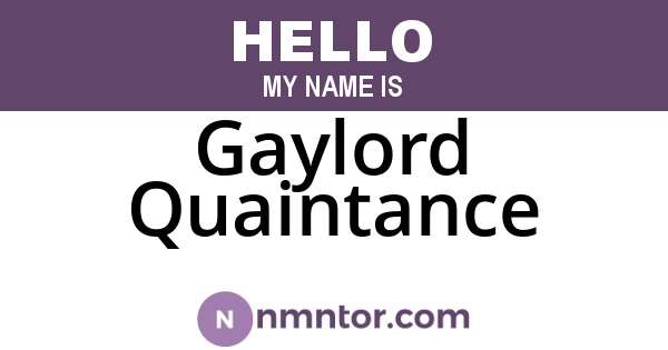 Gaylord Quaintance