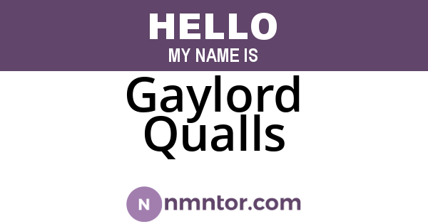 Gaylord Qualls