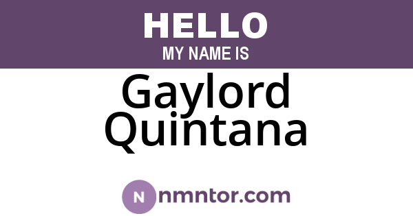 Gaylord Quintana