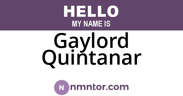 Gaylord Quintanar