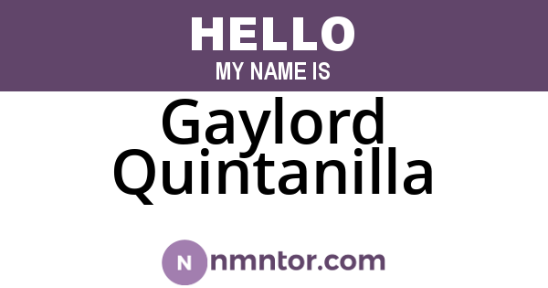 Gaylord Quintanilla