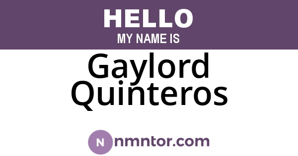 Gaylord Quinteros