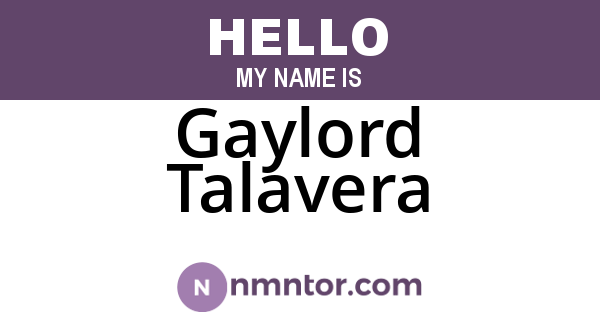 Gaylord Talavera
