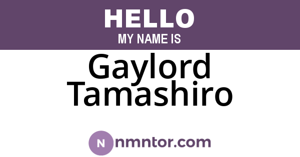 Gaylord Tamashiro