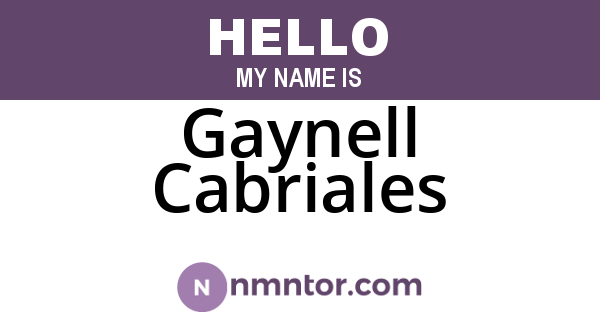 Gaynell Cabriales