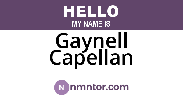 Gaynell Capellan