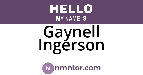 Gaynell Ingerson