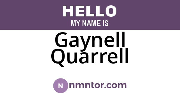 Gaynell Quarrell