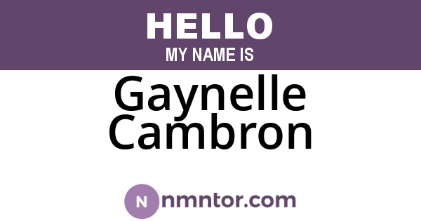 Gaynelle Cambron