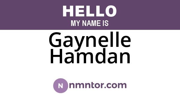 Gaynelle Hamdan