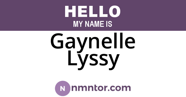 Gaynelle Lyssy