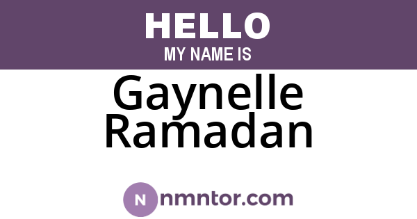 Gaynelle Ramadan