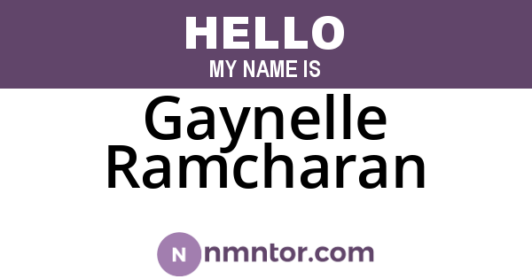 Gaynelle Ramcharan