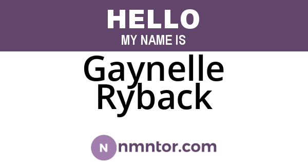 Gaynelle Ryback