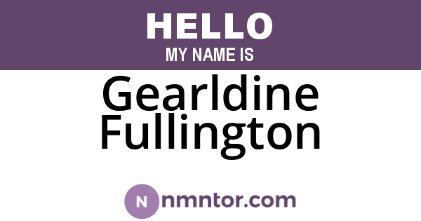 Gearldine Fullington