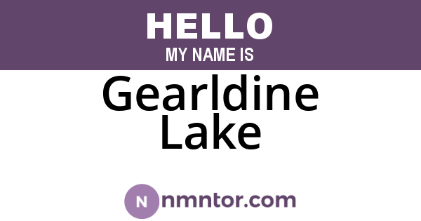 Gearldine Lake