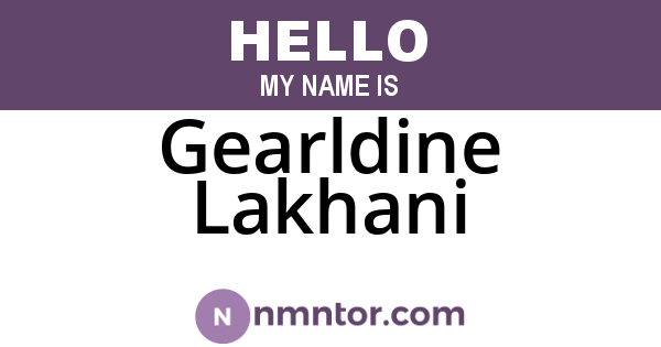 Gearldine Lakhani