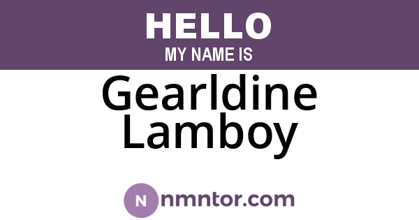 Gearldine Lamboy