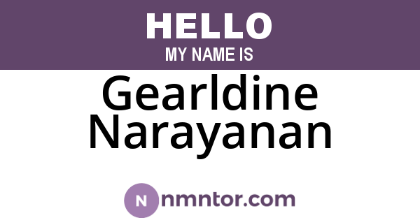 Gearldine Narayanan