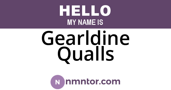 Gearldine Qualls