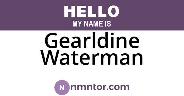 Gearldine Waterman