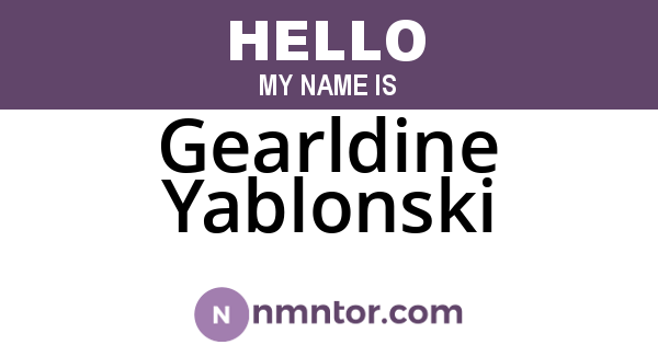 Gearldine Yablonski