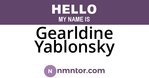 Gearldine Yablonsky