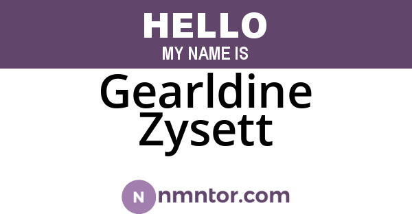 Gearldine Zysett