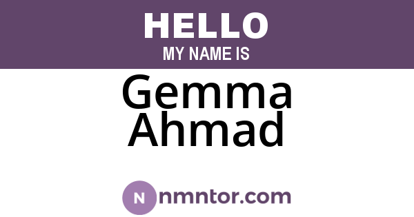 Gemma Ahmad
