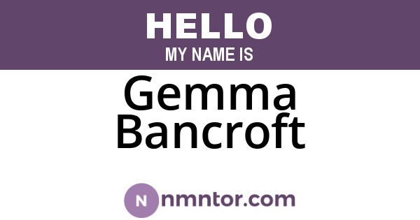 Gemma Bancroft