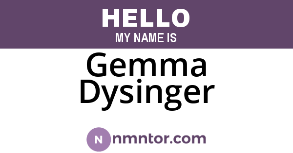 Gemma Dysinger