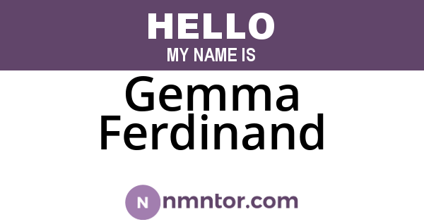 Gemma Ferdinand