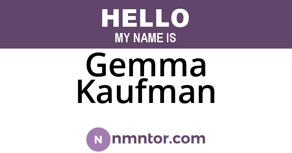 Gemma Kaufman