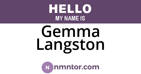 Gemma Langston