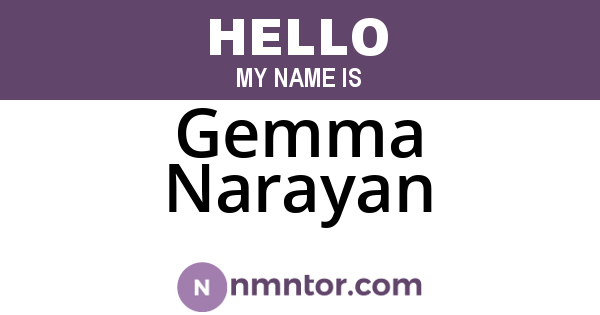 Gemma Narayan