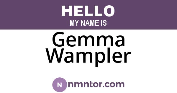 Gemma Wampler