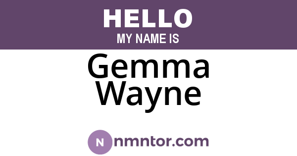 Gemma Wayne