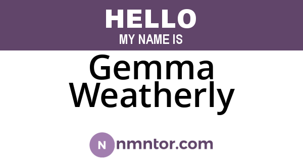 Gemma Weatherly