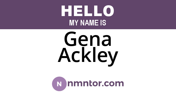 Gena Ackley