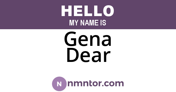Gena Dear