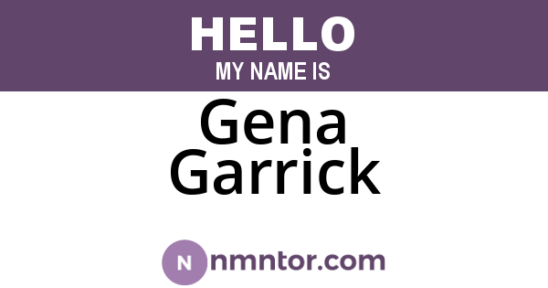 Gena Garrick