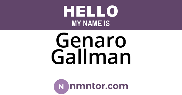 Genaro Gallman