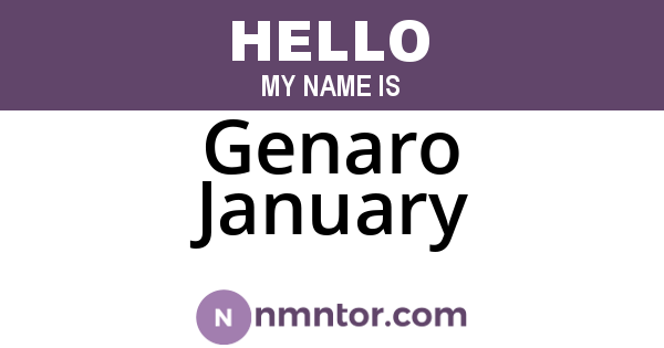 Genaro January