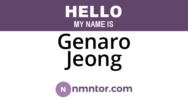 Genaro Jeong